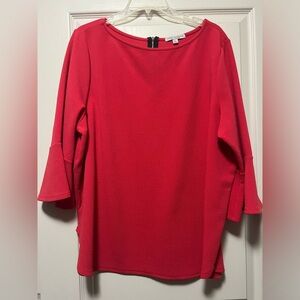 Coral colored tip, very nice fabric, zip neck, 2x